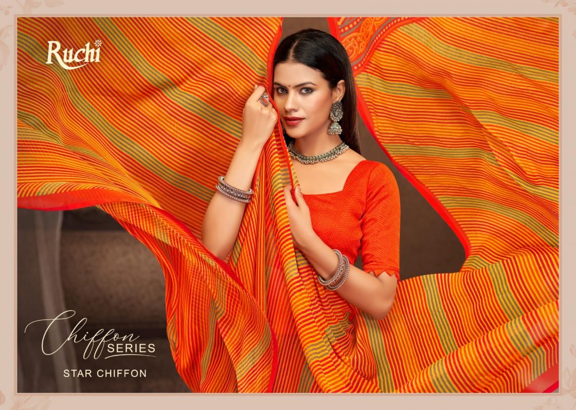 STAR CHIFFON 197 BY RUCHI SAREES CASUAL HOUSE SAREES