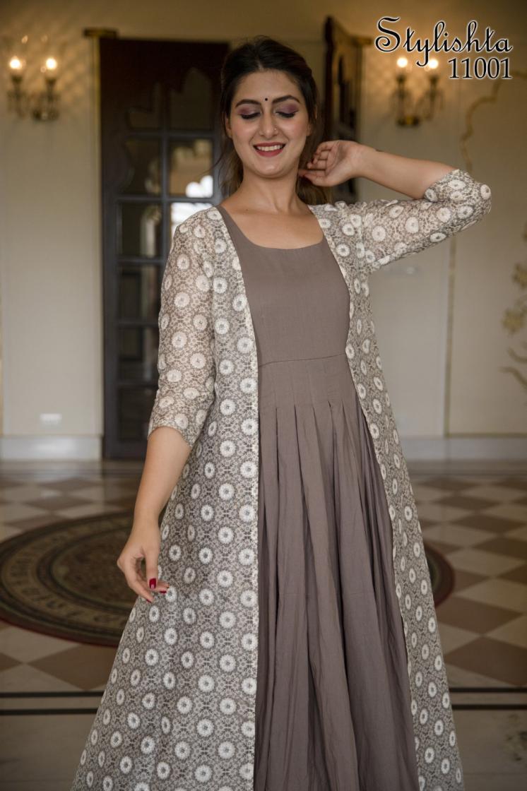 STYLISHTA SUPER HIT DESIGN FULLY STITCH MUSLIN DAILY WEAR GOWNS 