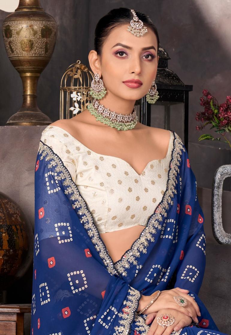 STAVAN LUNCH SUNDRI GEORGETTE PRETTY LOOK SAREE EXPORTS 