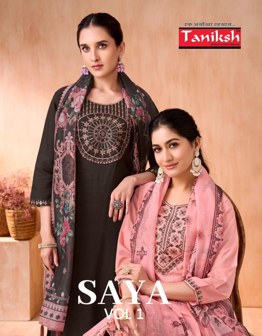 TANIKSH SAYA VOL 1 POPULAR DESIGN VERTICAL FULL STITCH 3PCS DRESS 