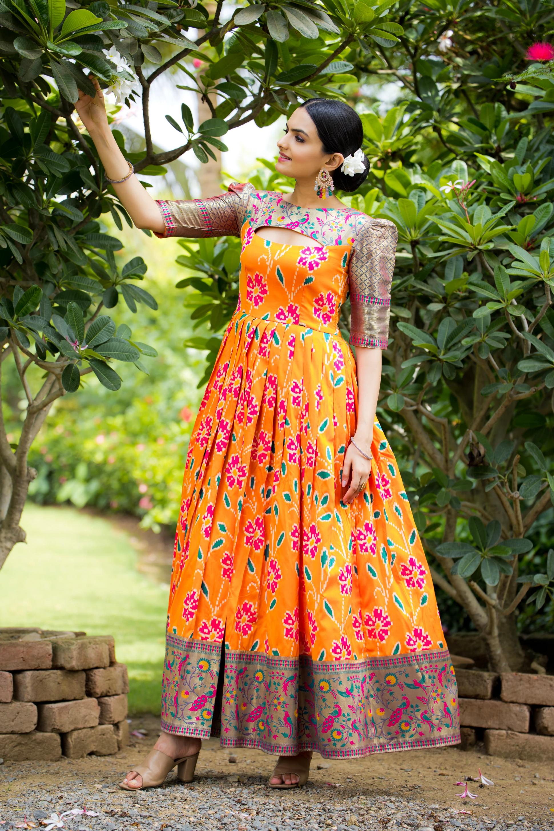 TANISHA HIT DESIGN SOFT SILK COPPER WEAVING FULLY STITCH PLUS SIZE GOWNS 