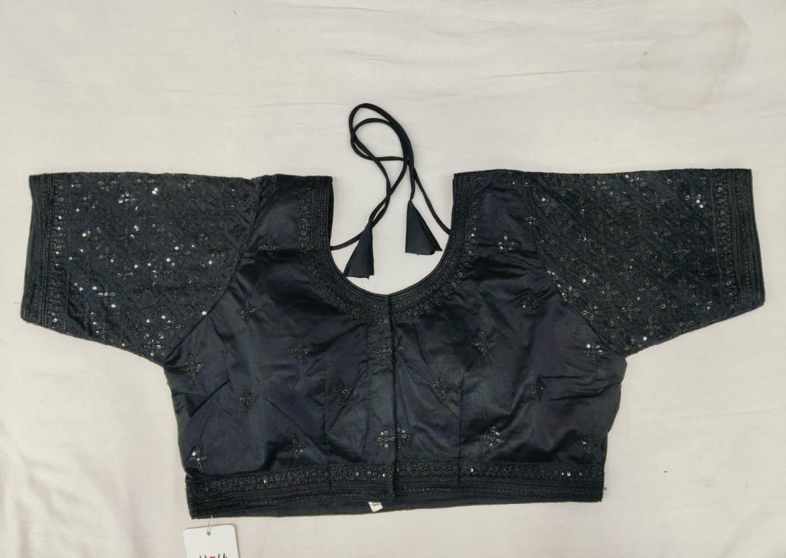 TARA SILVER BLACK GOLD ELEGANCE STYLE FULL STITCH BLOUSE ONLINE 