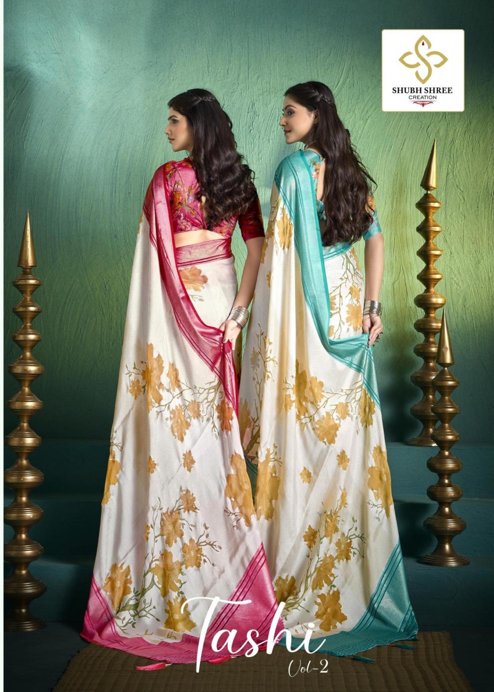  SHUBH SHREE PRESENTS TASHI VOL 2 CREATION ZENI BRASSO PARTY WEAR SAREE