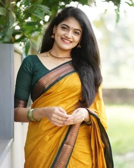 UNIFORM WITH CONTRAST BLS SPARROW BORDER CLASSIC SAREES ONLINE 