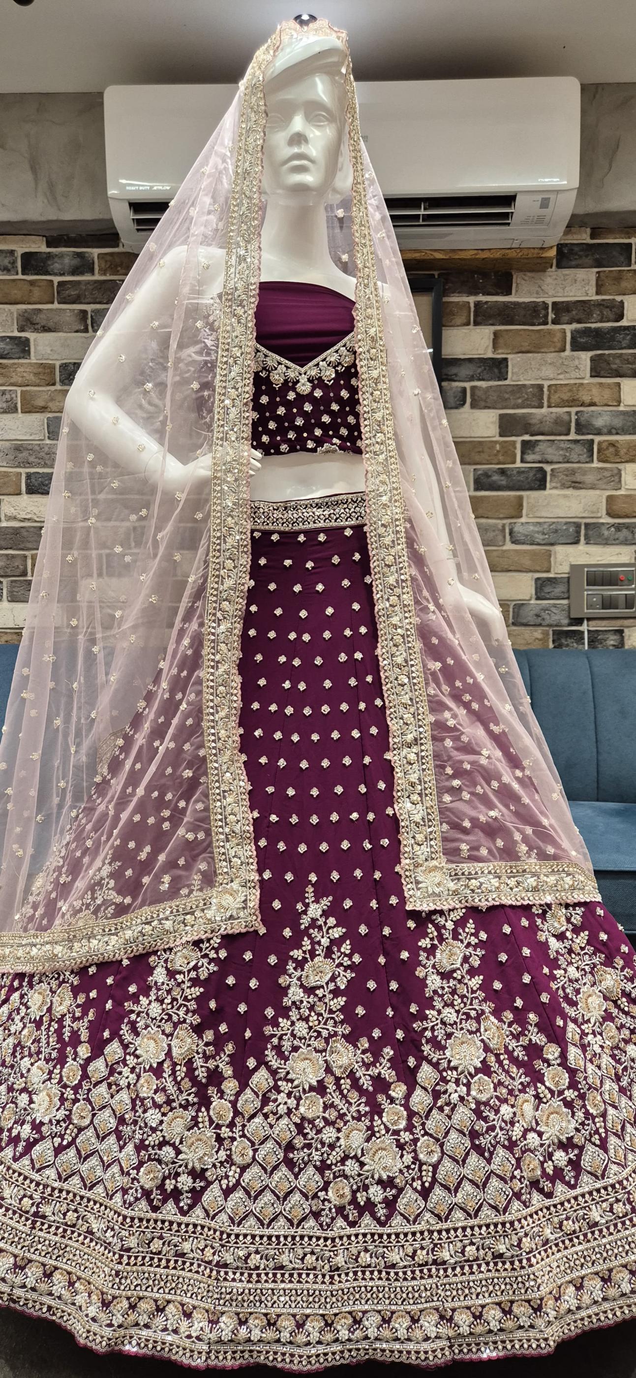 V 11112500 HALF SAREE GEORGETTE SEMI STITCH BRIDAL LEHENGAS ONLINE 