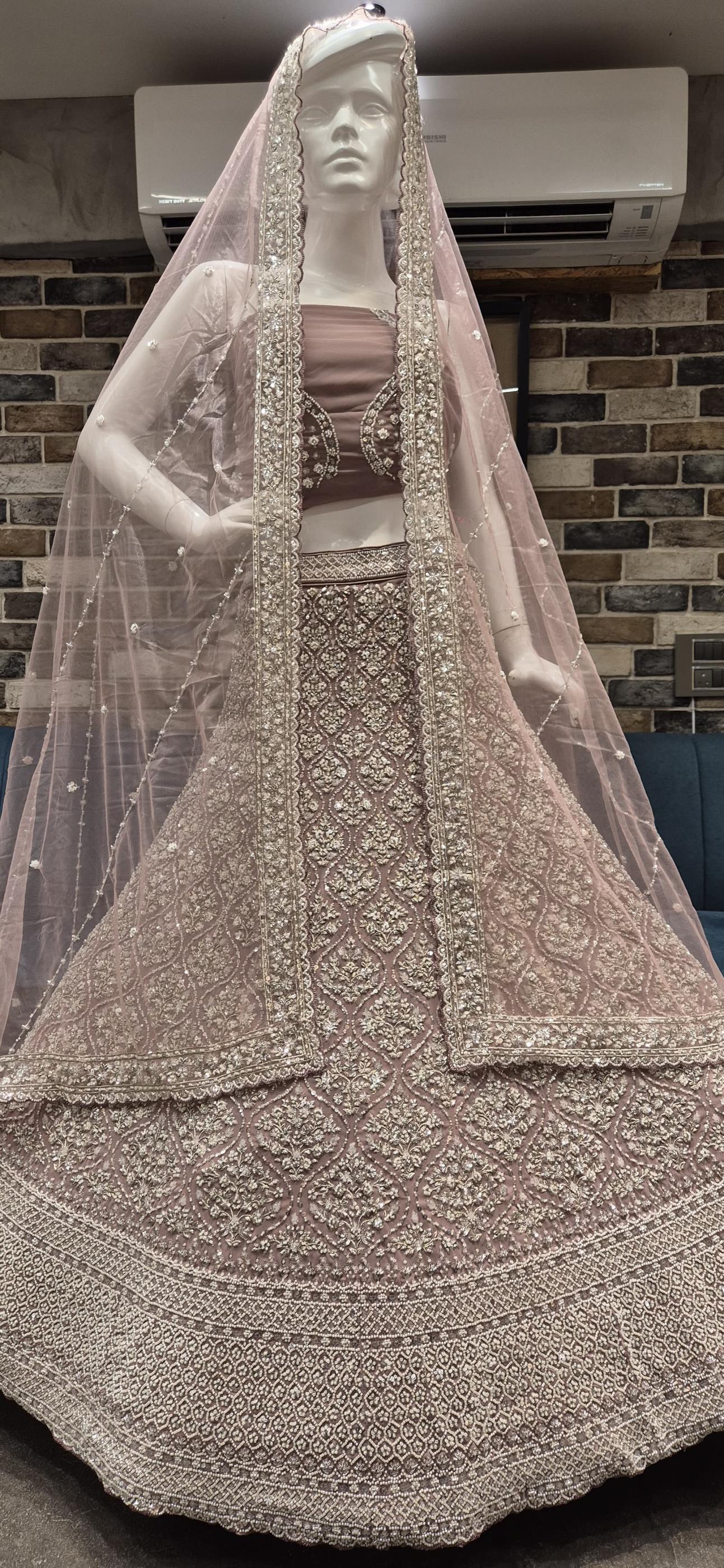 V 11123500 UNIQUE COLOURS GEORGETTE SEMI STITCH LEHENGAS SUPPLIER 