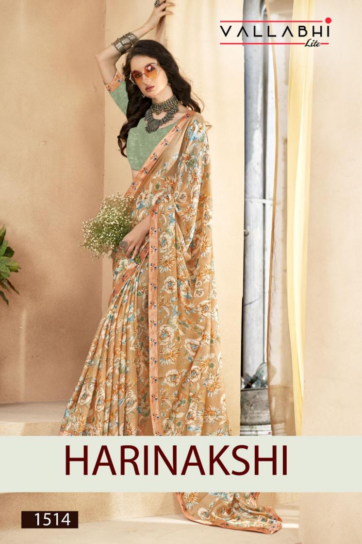 HARINAKSHI BY VALLABHI LITE STYLISH MOSS CHIFFON SAREES 