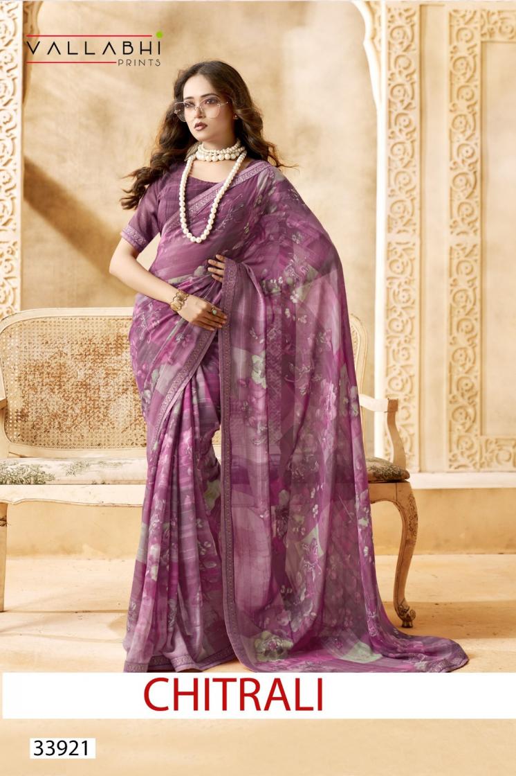 CHITRALI BY VALLABHI PRINTS PRESENTS LIGHT WEIGHT GORGETTE SAREE 