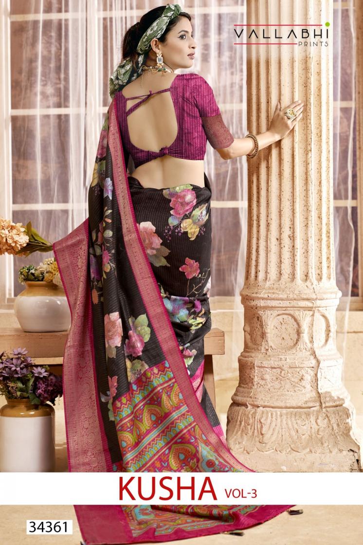 KUSHA 3 BY VALLABHI PRINTS PRESENTS PARTY WEAR SAREE