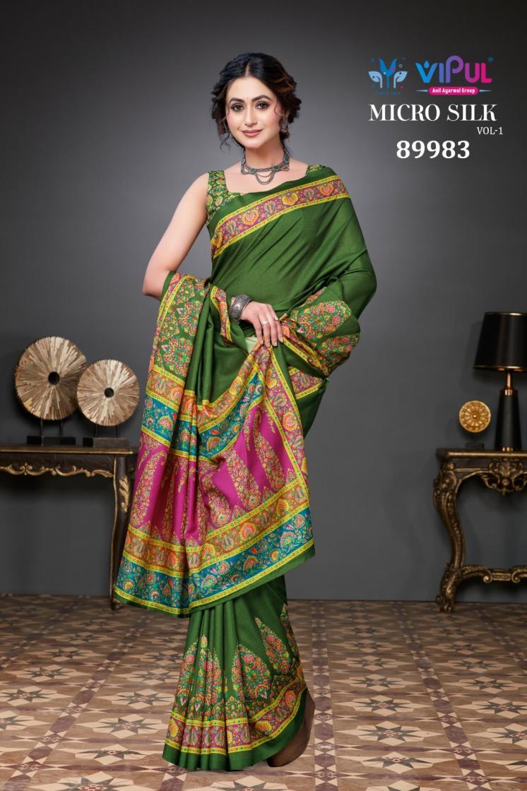 MICRO SILK VOL 1 BY VIPUL PRESENTS SILK SAREE FOR WOMEN 