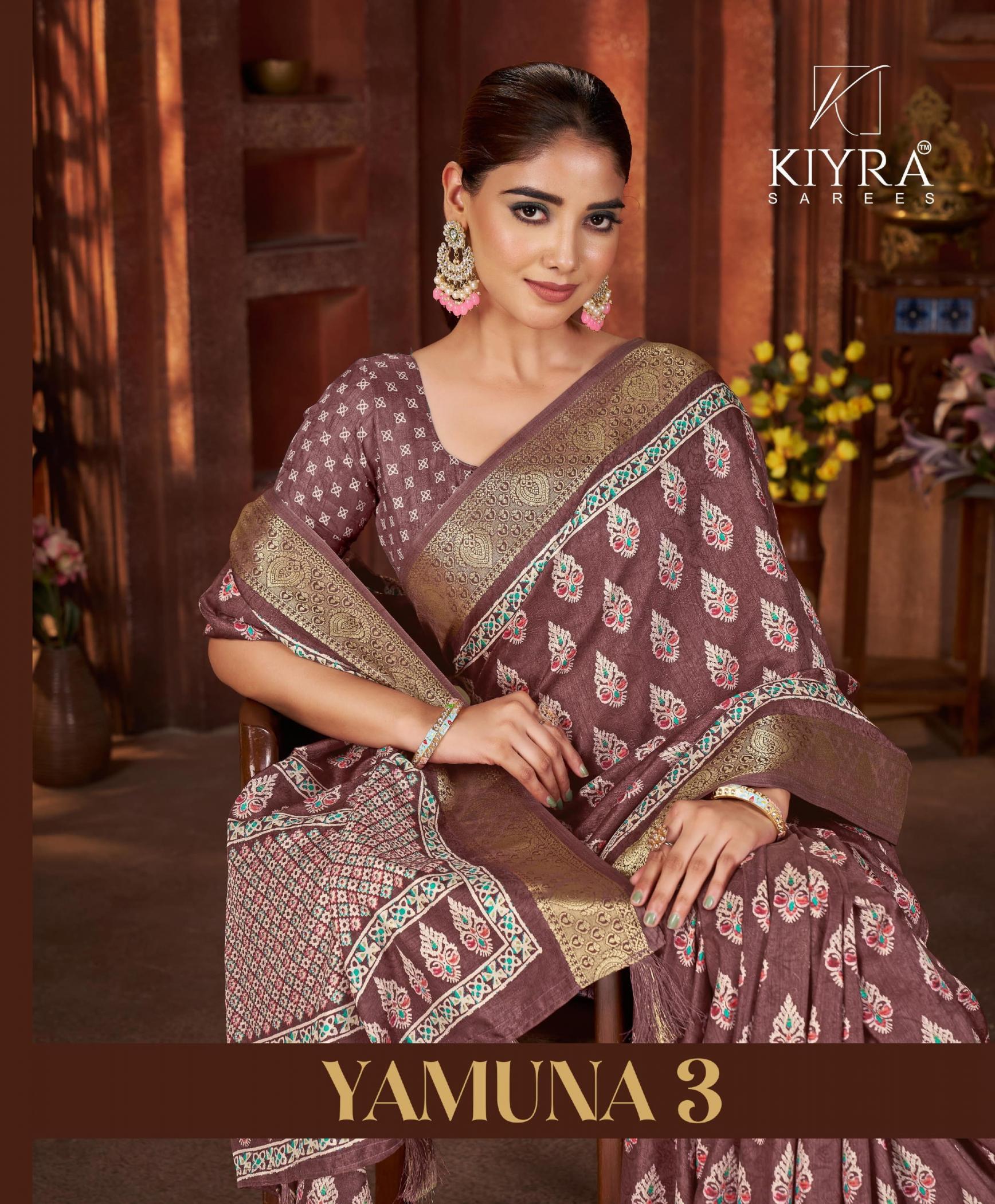 KIYRA LUNCH YAMUNA DOLA JACQUARD FANCY BEST SAREE ONLINE 