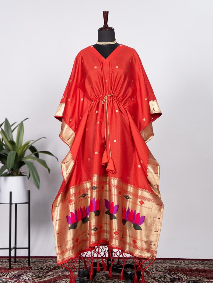 YNF3803 JACQUARD PAITHANI KAFTAN 