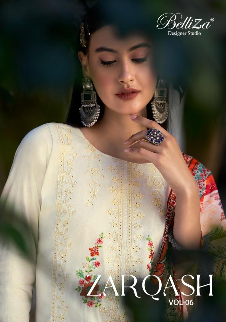 ZARQASH VOL 6 BY BELLIZA PRESENTS PAKISTANI STYLE DRESS
