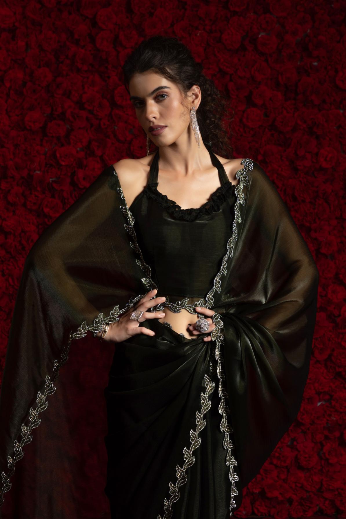 MEHAK 1238A-1238 TISSUE CHIFFON PARTY WEAR HAND WORK SAREES 