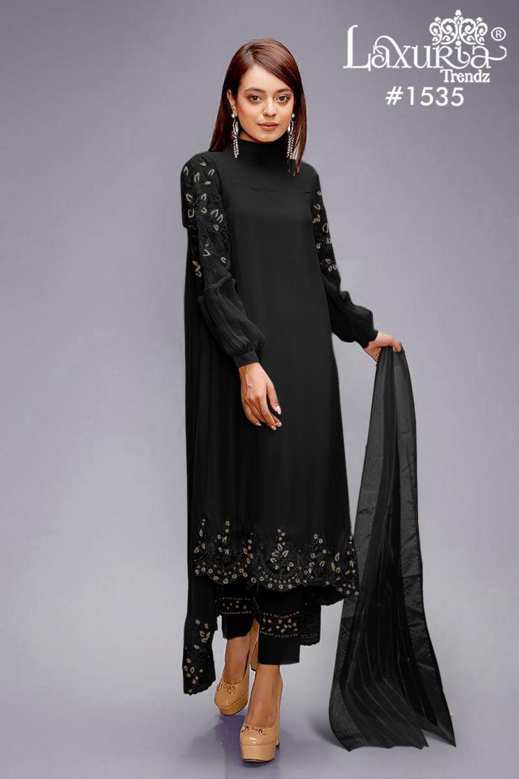 LAXURIA TRENDZ 1535 AMAZING FANDY FULL STITCH MODERN PAKISTANI SUIT FOR WOMEN 
