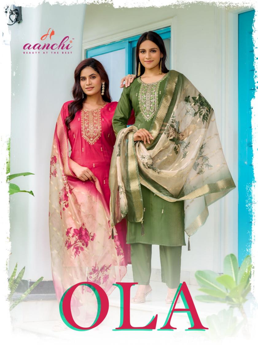 OLA BY AANCHI FULLY STITCH ROMAN SHIMMER CLASSIC SALWAR KAMEEZ 