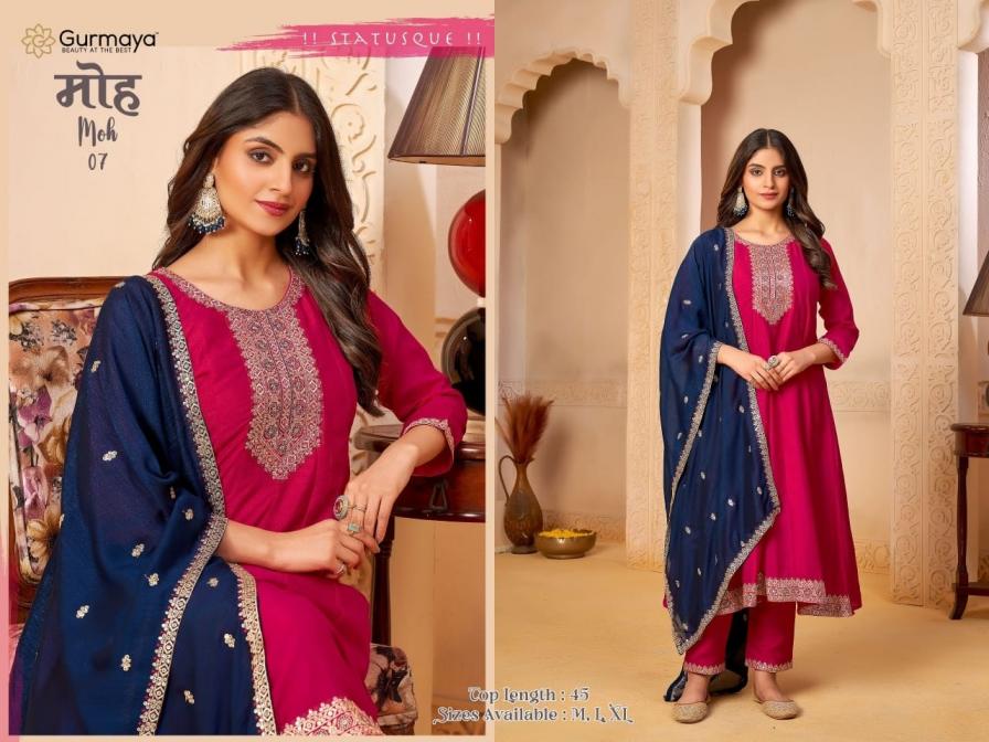 MOH BY AANCHI VICHITRA SILK FULL STITCH STYLISH COMBO 3PCS DRESS