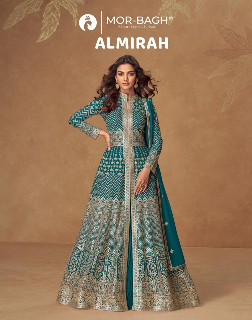 ALMIRAH BY AASHIRWAD CREATION GEORGETTE FULL STITCH SKIRT STYLE 3PCS DRESS