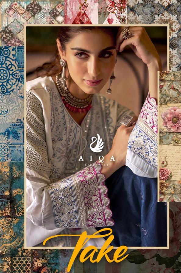 TAKE BY AIQA LIFESTYLE BEMRG RASSIYAN SILK PAKISTANI SUIT FOR WOMENS 