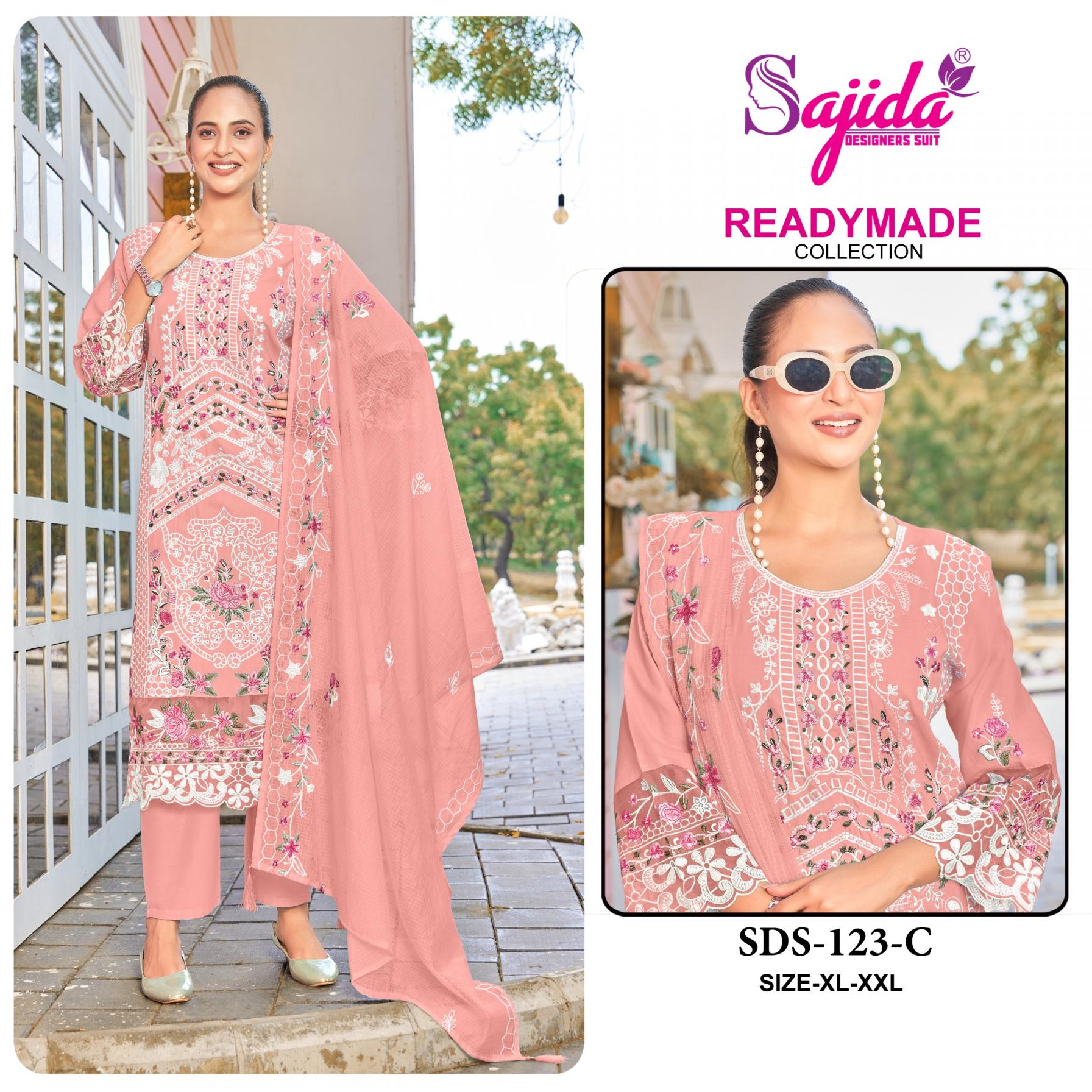 SAJIDA DESIGNER ALK 123 COTTON READYMADE PAKISTANI 3PCS DRESS