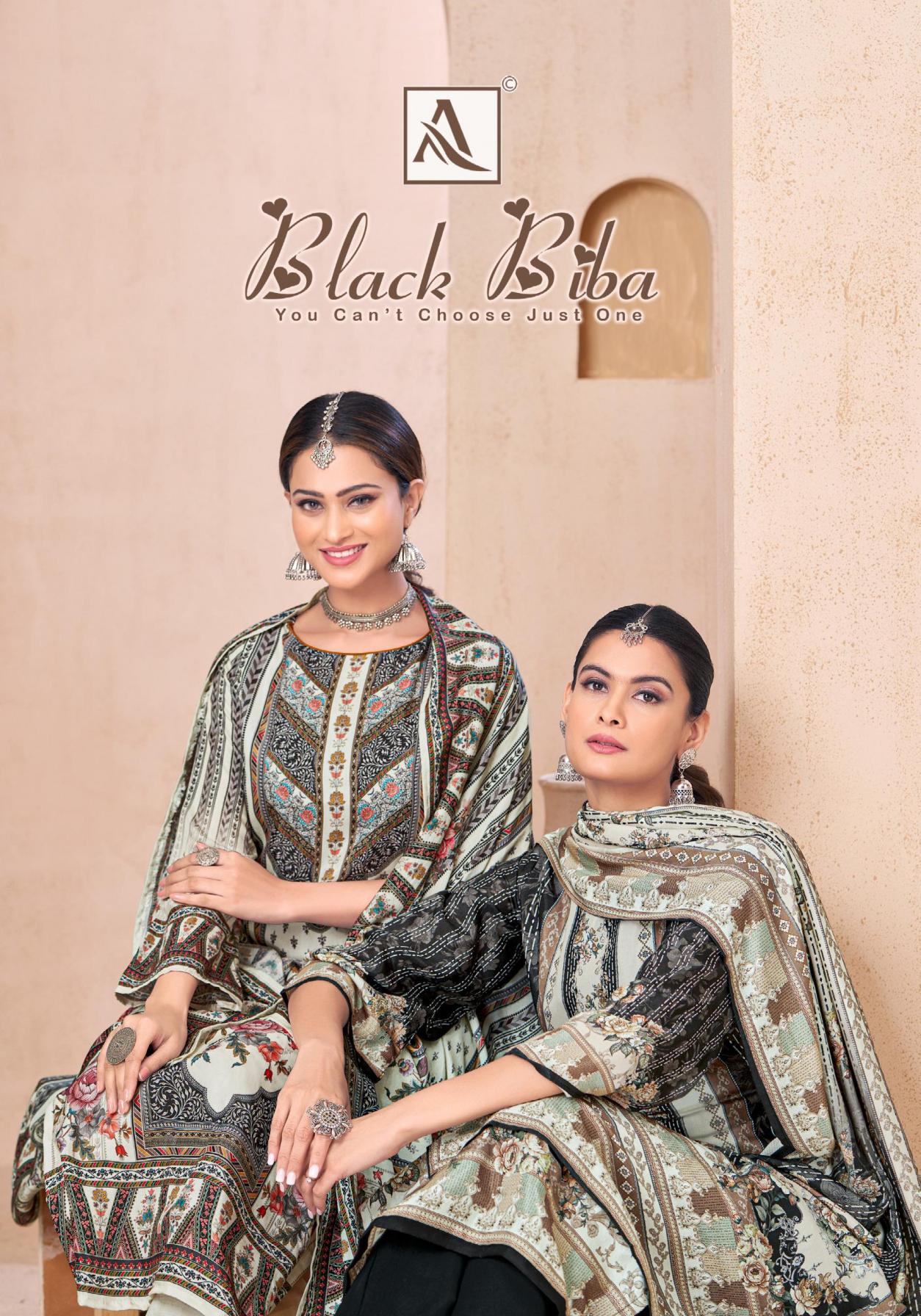 BLACK BIBA BY ALOK VISCOSE MUSLIN PAKISTANI SUIT FOR WOMEN 
