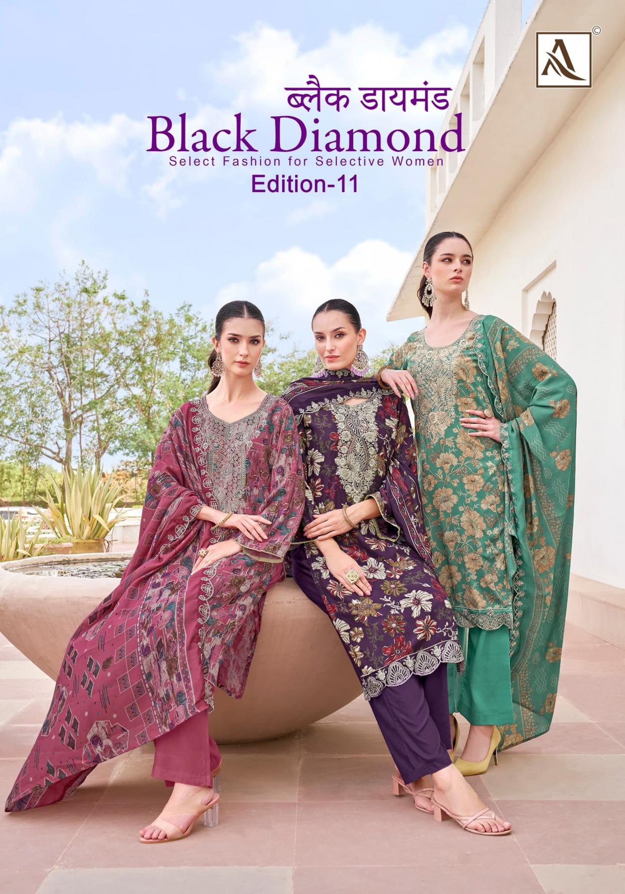 BLACK DIAMOND VOL 11 BY ALOK RAYON CASUAL READYMADE BIG SIZE PAKISTANI SUITS 