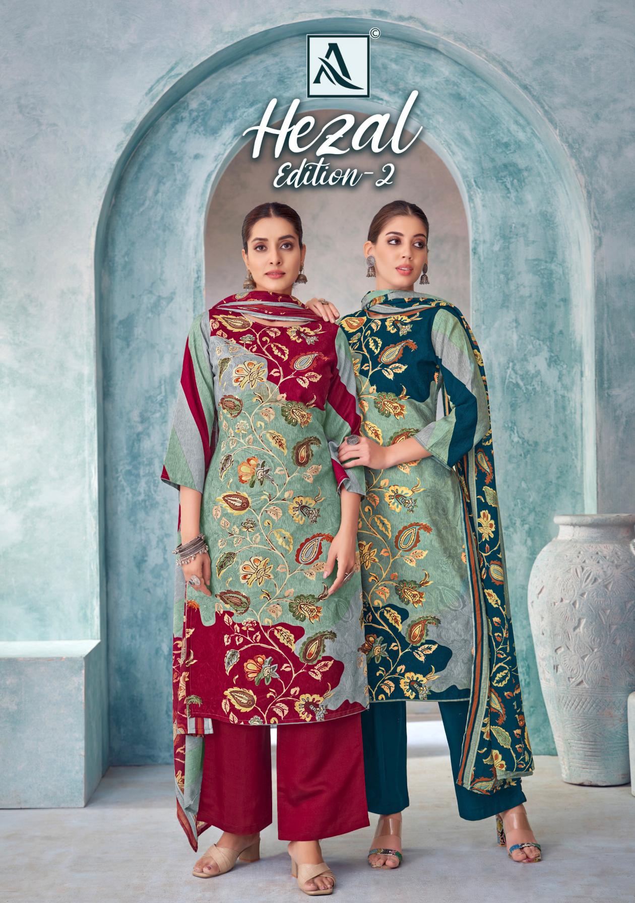 HEZAL VOL 2 BY ALOK VISCOSE RAYON PAKISTANI 3PCS DRESS ONLINE 