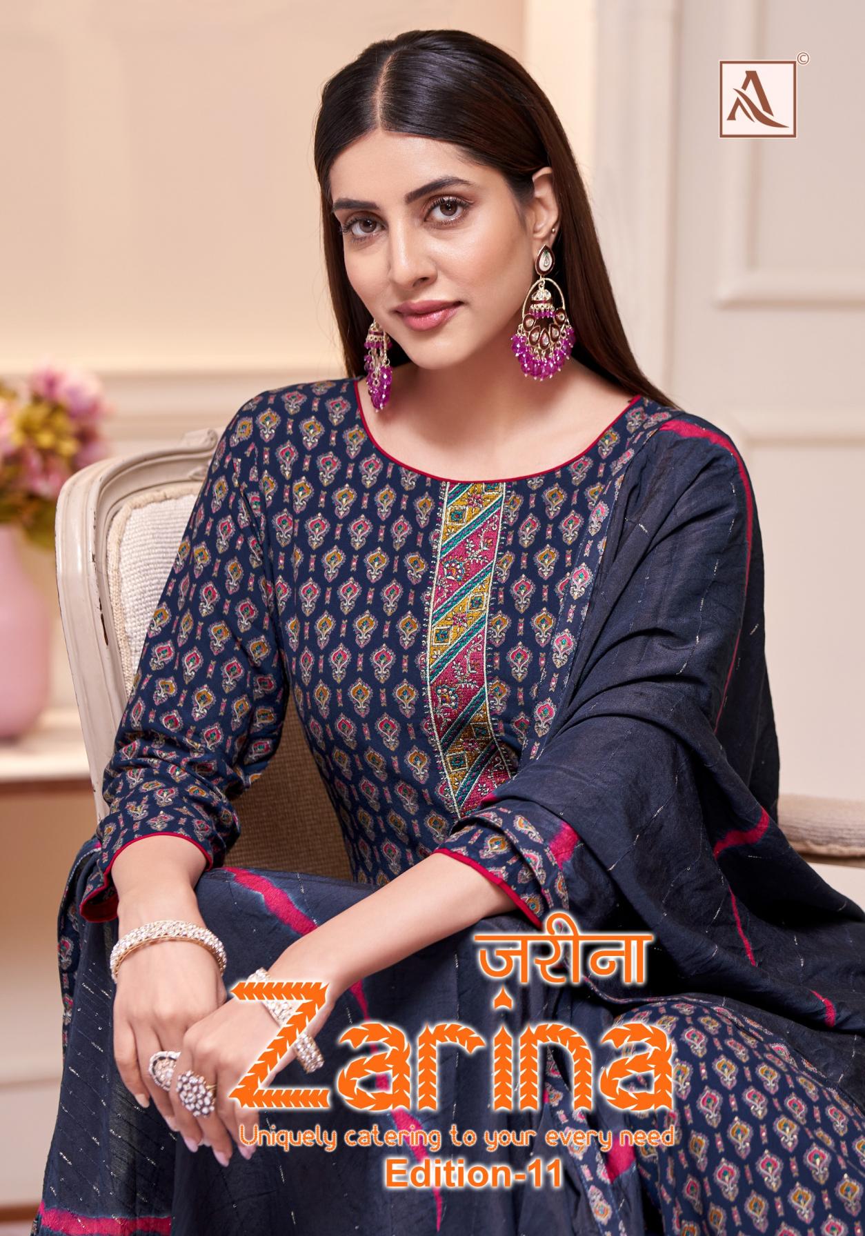 ZARINA VOL 11 BY ALOK VISCOSE RAYON PAKISTANI DRESS MATERIALS 