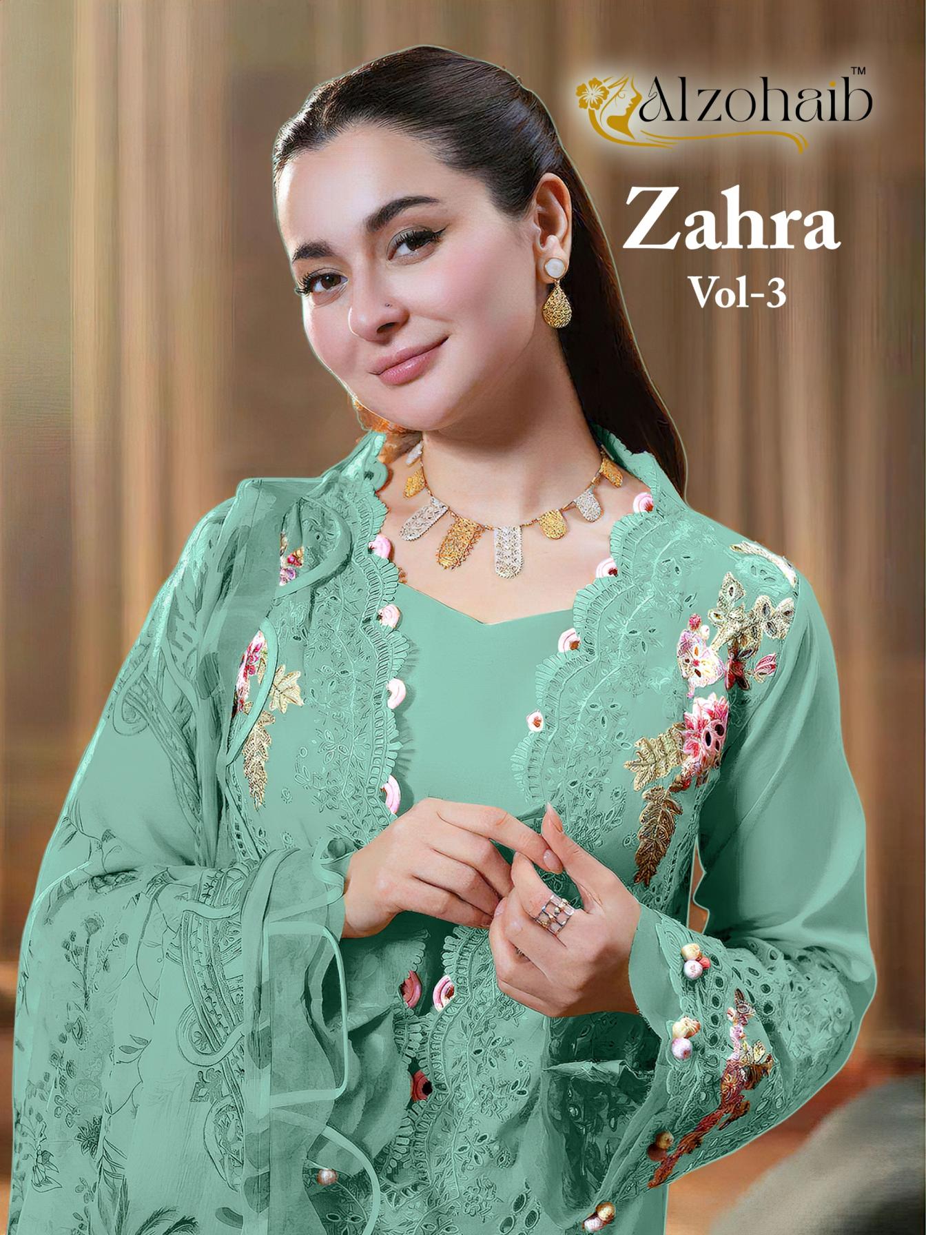 ZAHRA VOL 3 BY ALZOHAIB COTTON AMAZING PAKISTANI 3PCS DRESS 