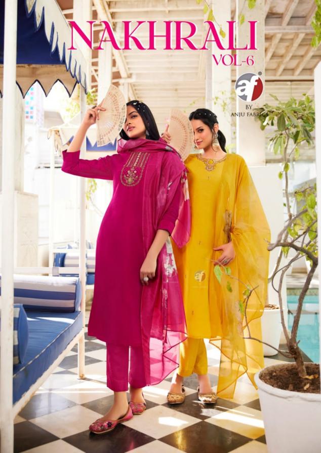 NAKHRALI VOL 6 BY ANJU FAB MODAL SILK FULL STITCH PARTY WEAR PLUS SIZE SUITS 