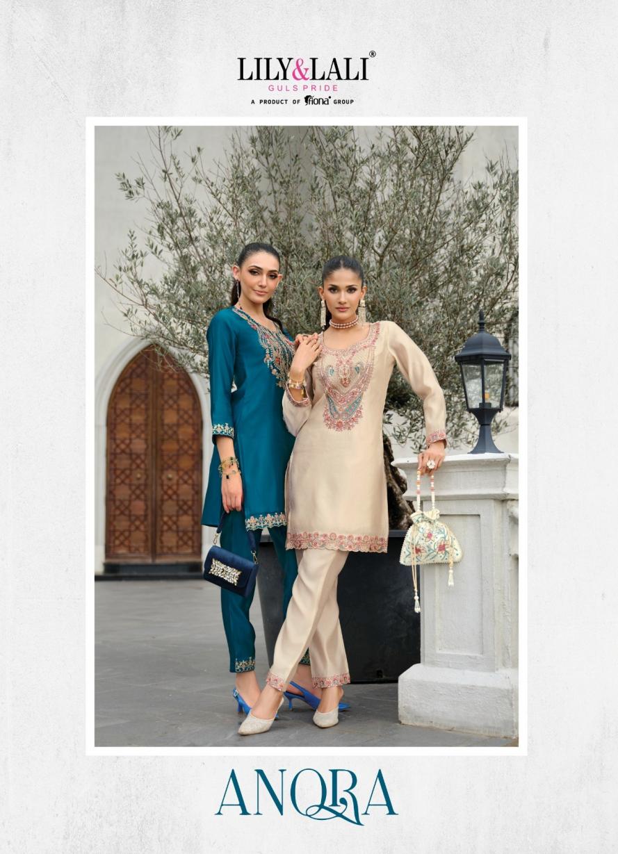 LILY & LALI ANORA VOL 1 READYMADE STYLISH TUSSER SILK CO-ORD SET ONLINE 