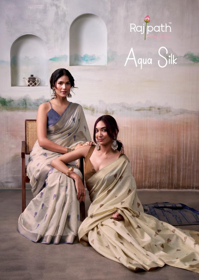 RAJPATH AQUA SILK HIT DESIGN MODAL COTTON SAREES ONLINE 