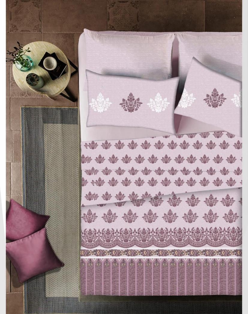 AROMA COTTON PRINTED KING SIZE FULLSTITCH BEDSHEET WITH 2 PILLOW COVER FOR BEST RATE 