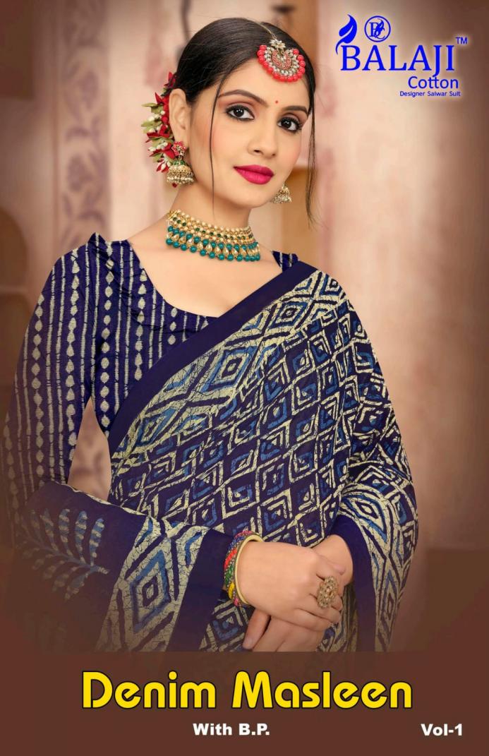 DENIM MASLEEN BY BALAJI COTTON AMAZING COTTON SAREES COLLECTION