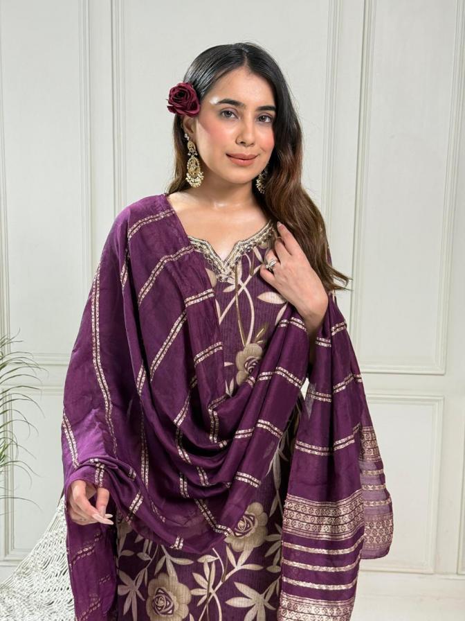 POONAM CREATION BERLIN DAILY WEAR DISCHARGE PRINTS COMBO 3PCS DRESS