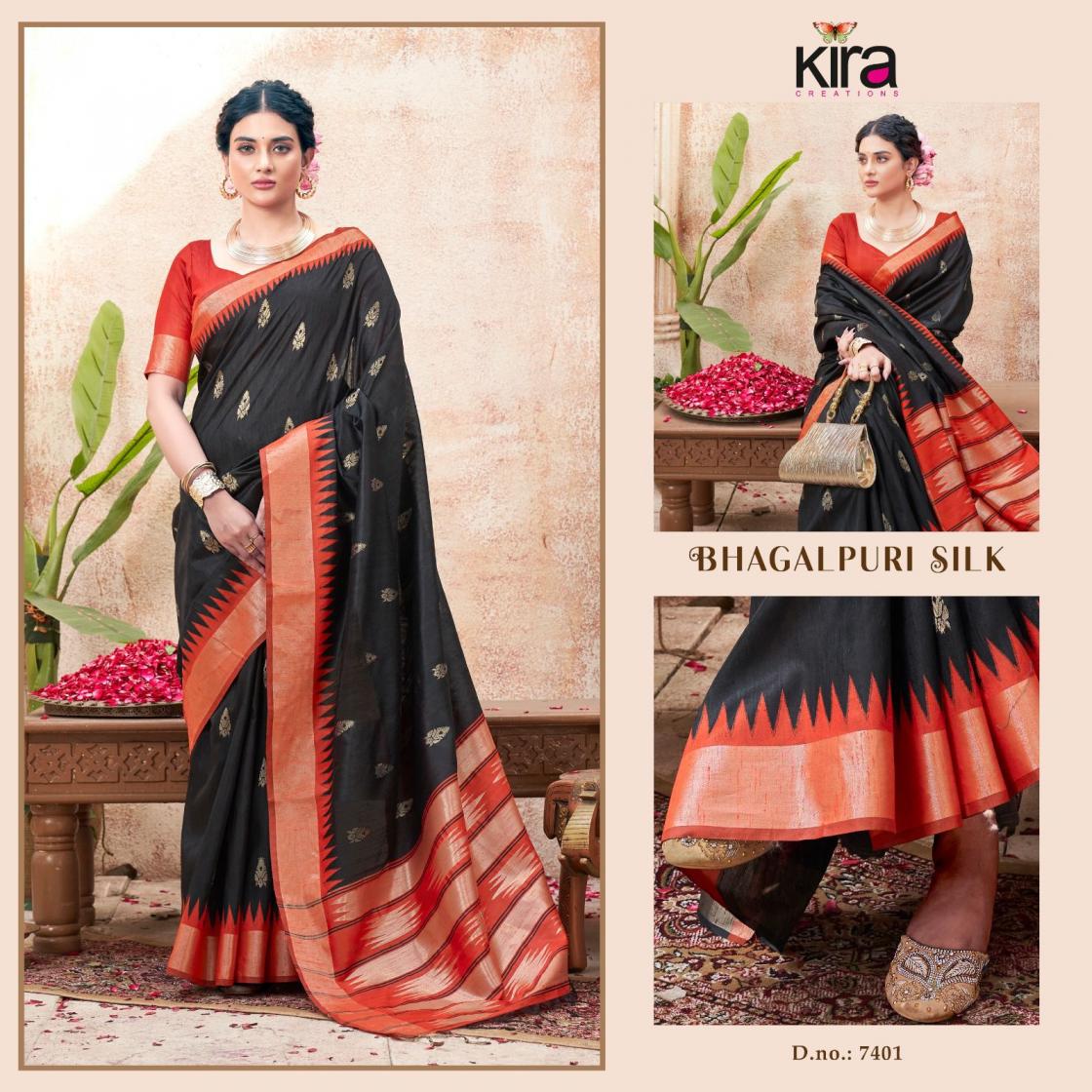 KIRA CREATION BHAGALPURI SILK HANDLOOM SILK EXCLUSIVE SAREES 