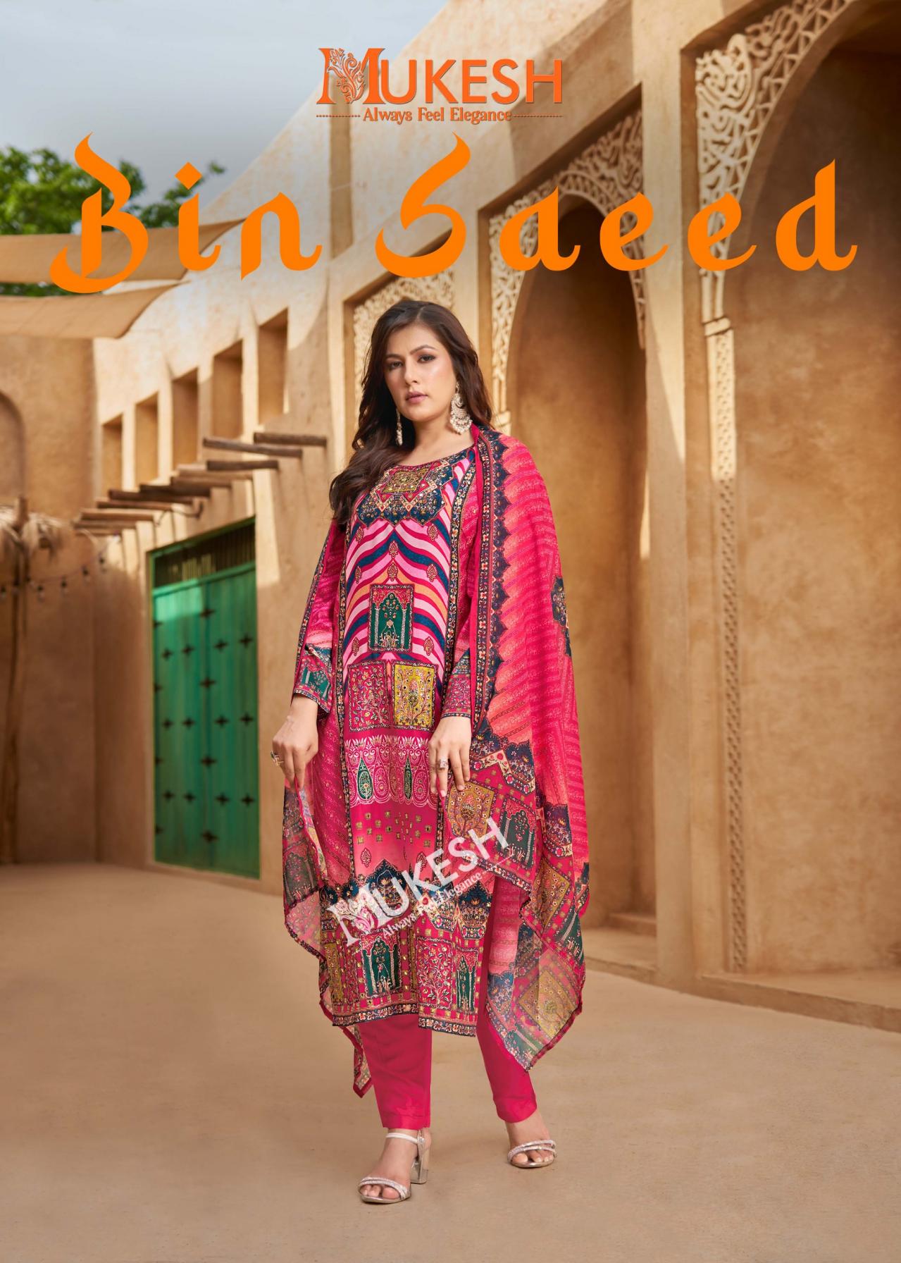 BIN SAEED MUSLIN PRINT FULLY STITCH PAKISTANI 3PCS DRESS