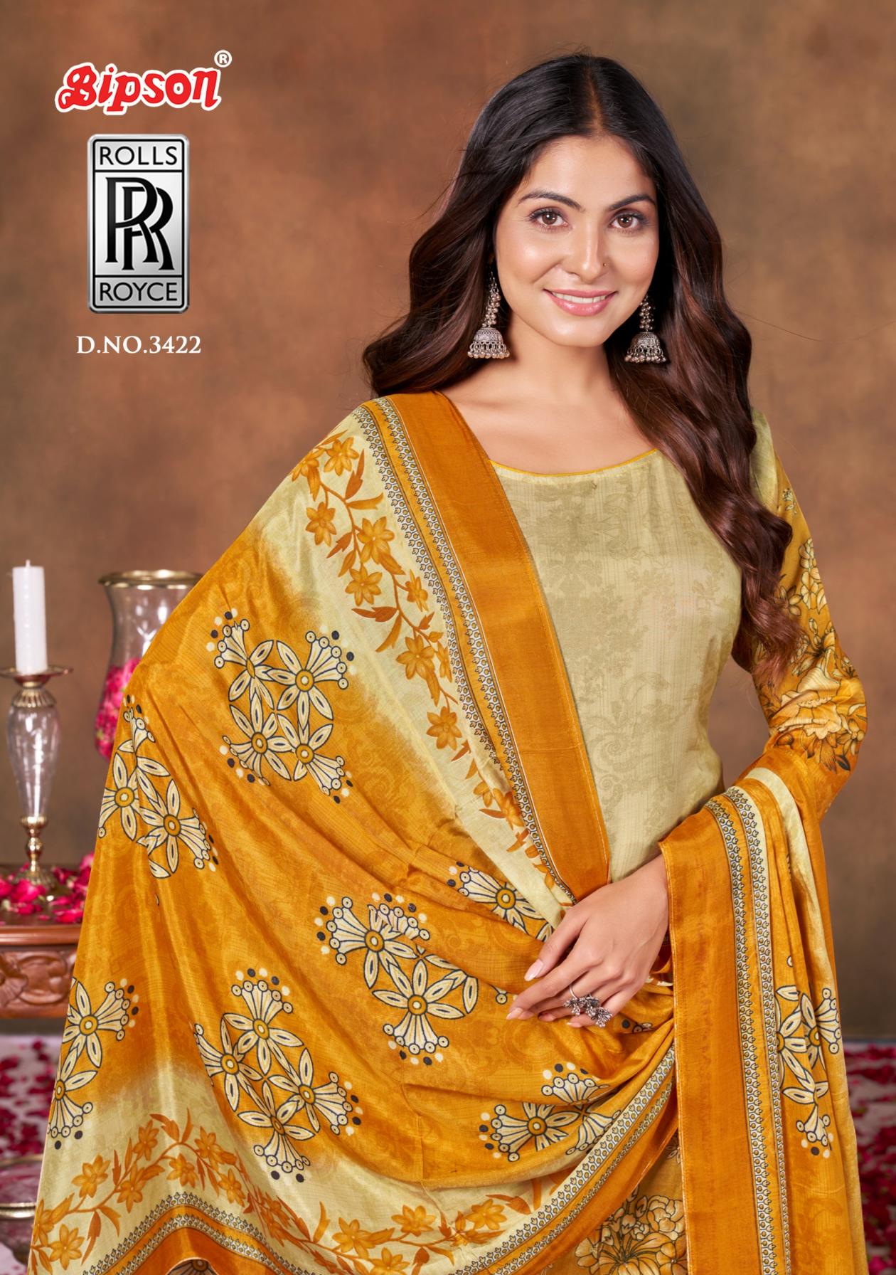 ROLLS ROYCE 3422 BY BIPSON PRINTS AMAZING VISCOSE MUSLIN SUITS