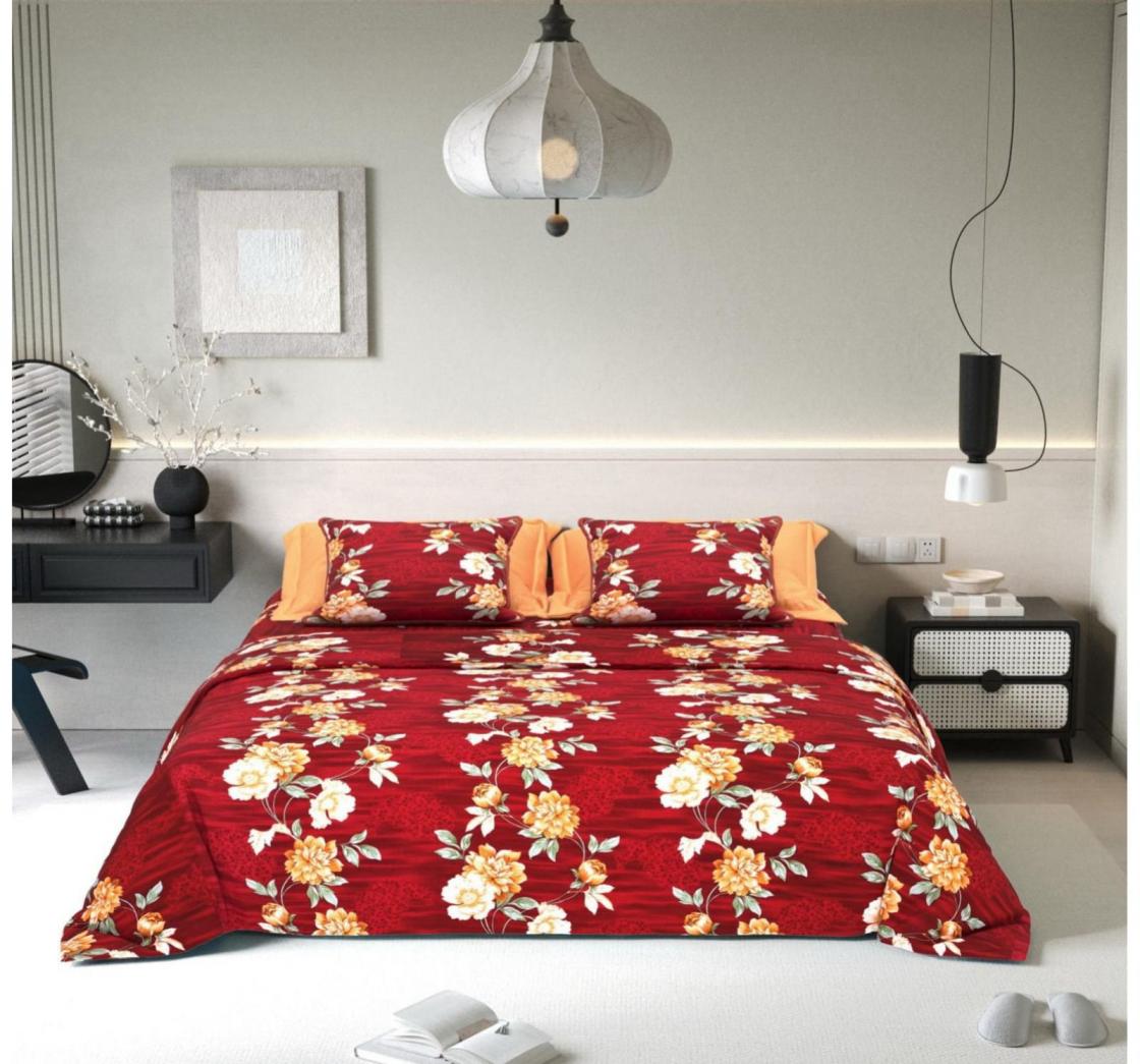 BLACK JACK COTTON KING SIZE READYMADE UNIQUE BEDSHEETS WITH 2 PILLOW COVERS 