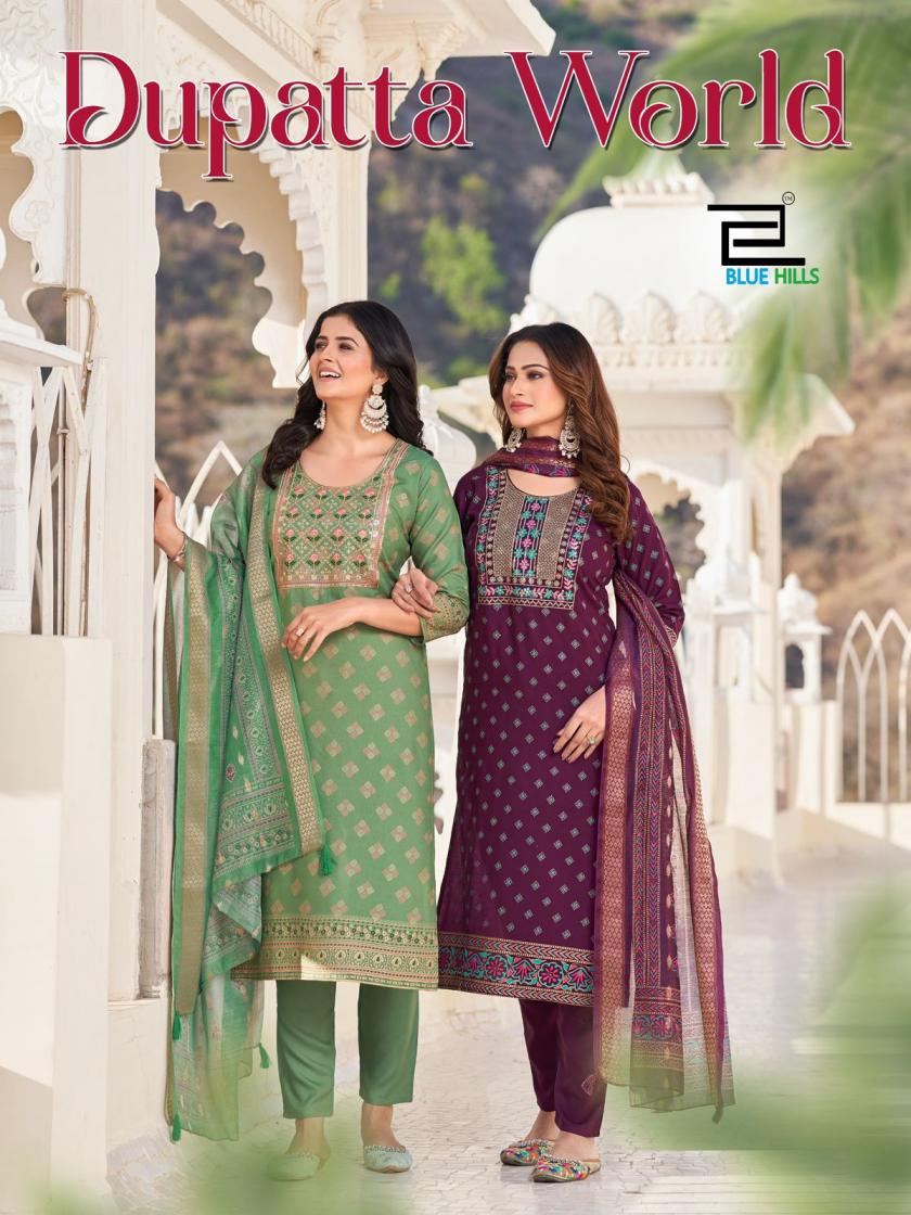 DUPATTA WORLD BY BLUE HILLS RAYON CLASSIC PLUS SIZE FULL STITCH SUITS 