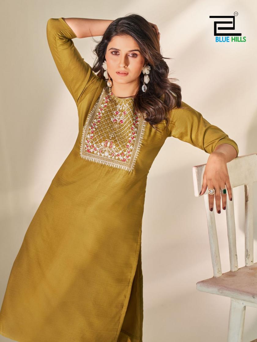 SONIA BY BLUE HILLS AMAZING SILK FULL STITCH PLUS SIZE LONG KURTIS 