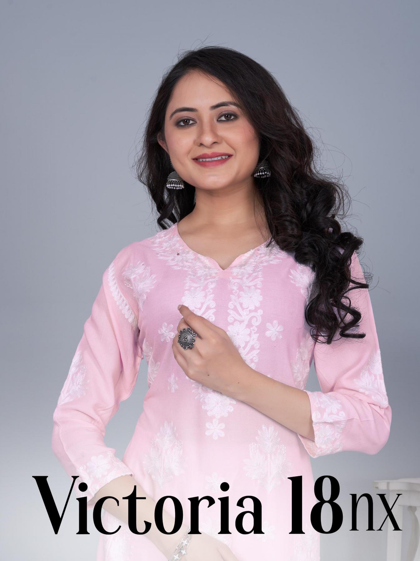VICTORIA VOL 18 NX BY BLUE HILLS RAYON  FULL STITCH KURTI WITH PLAZZO 
