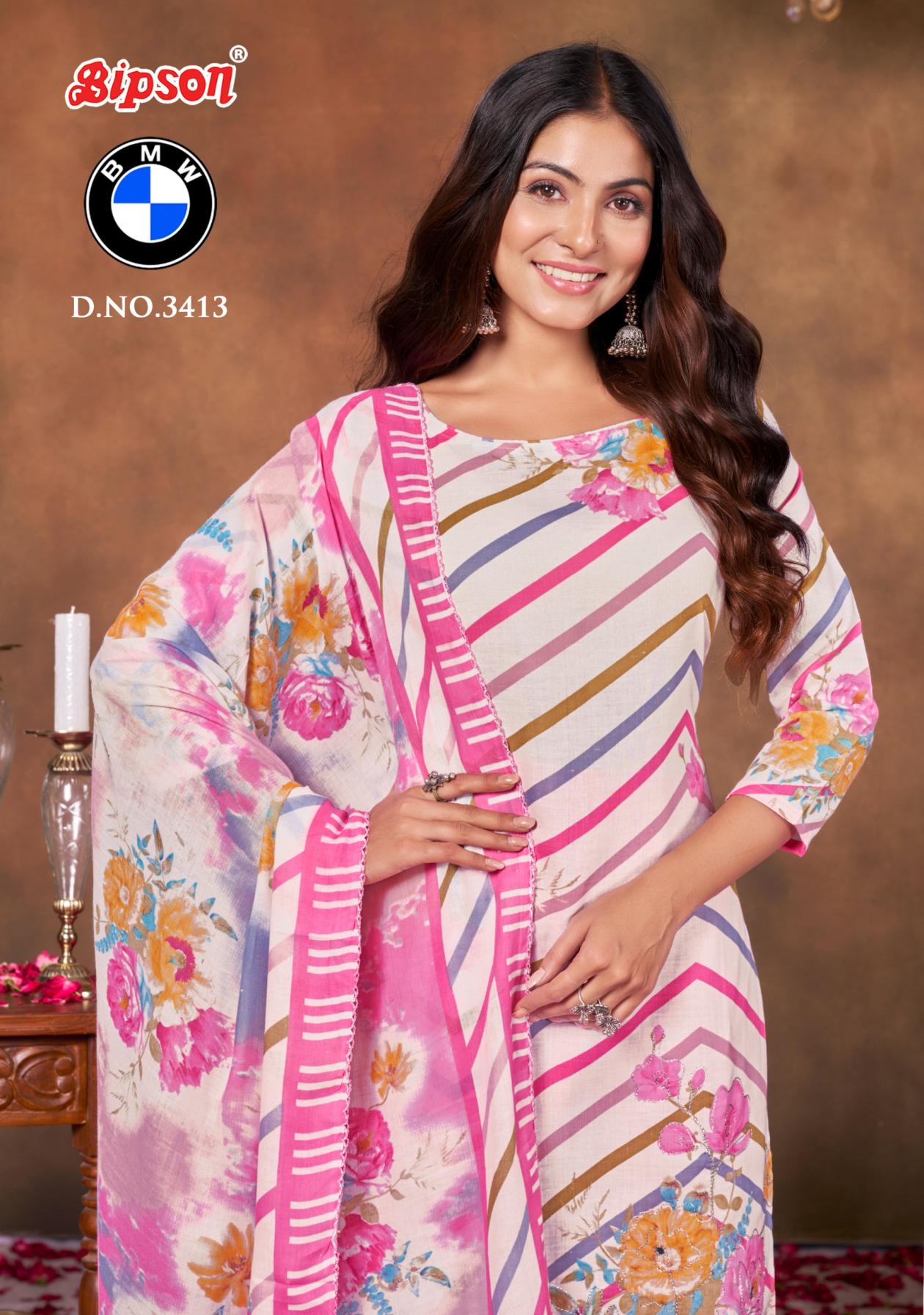BIPSON PRINTS BMW 3413 COTTON FANCY SUIT FOR WOMEN 