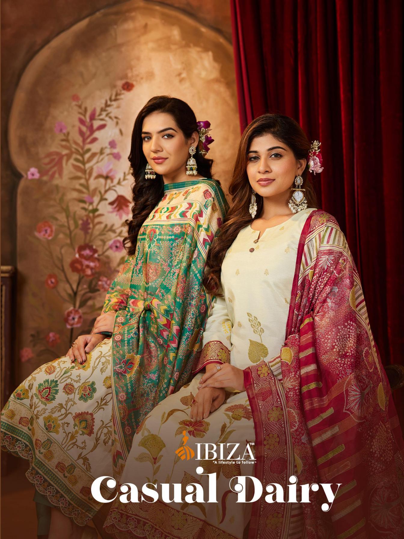IBIZA PRESENTS CASUAL DAIRY UNSTITCH TOP BOTTOM AND DUPATTA 