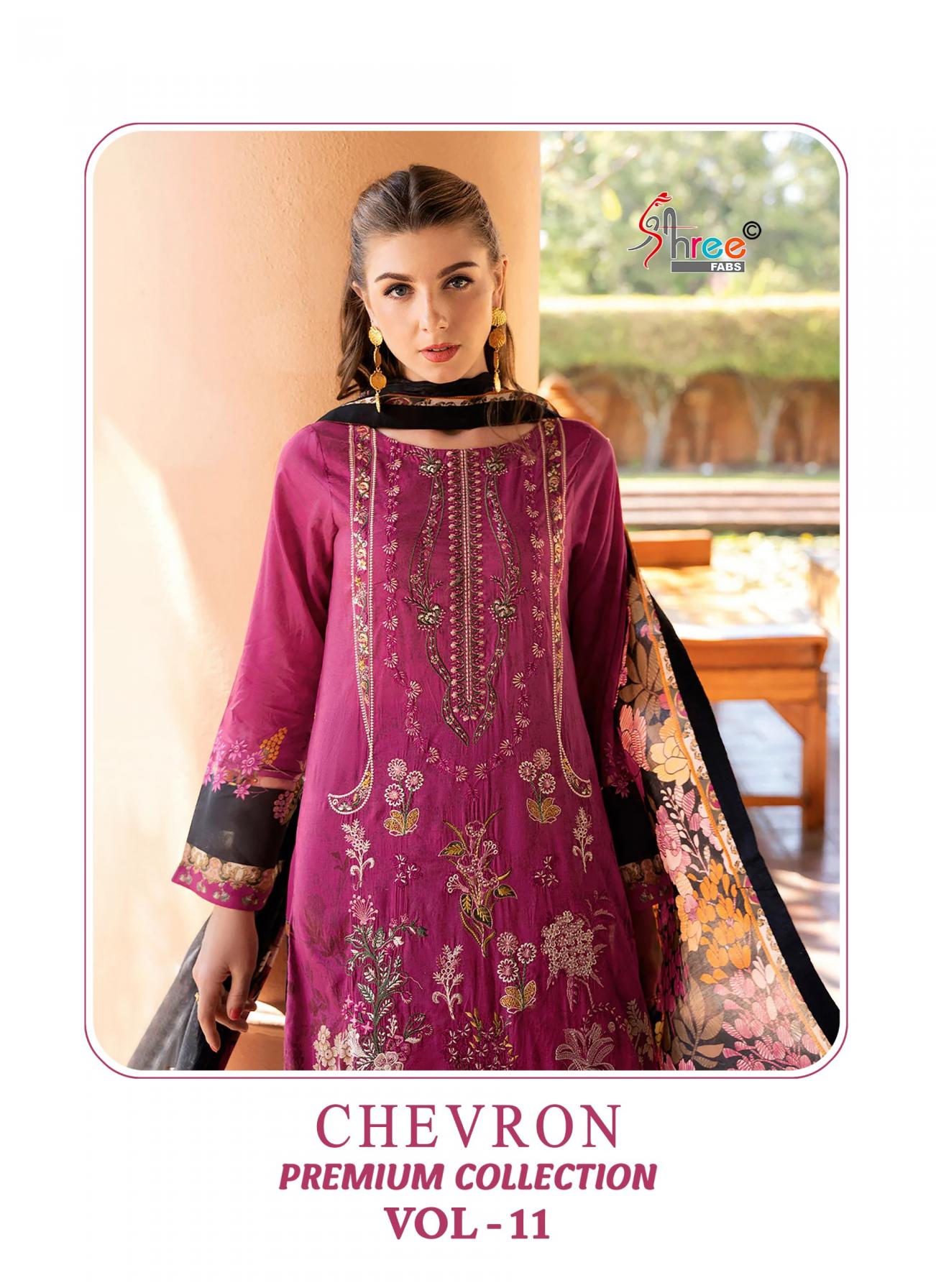 SHREE FABS CHEVRON PREMIUM COLLECTION VOL 11 LAWN PAKISTNAI UNSTITCH SUITS 