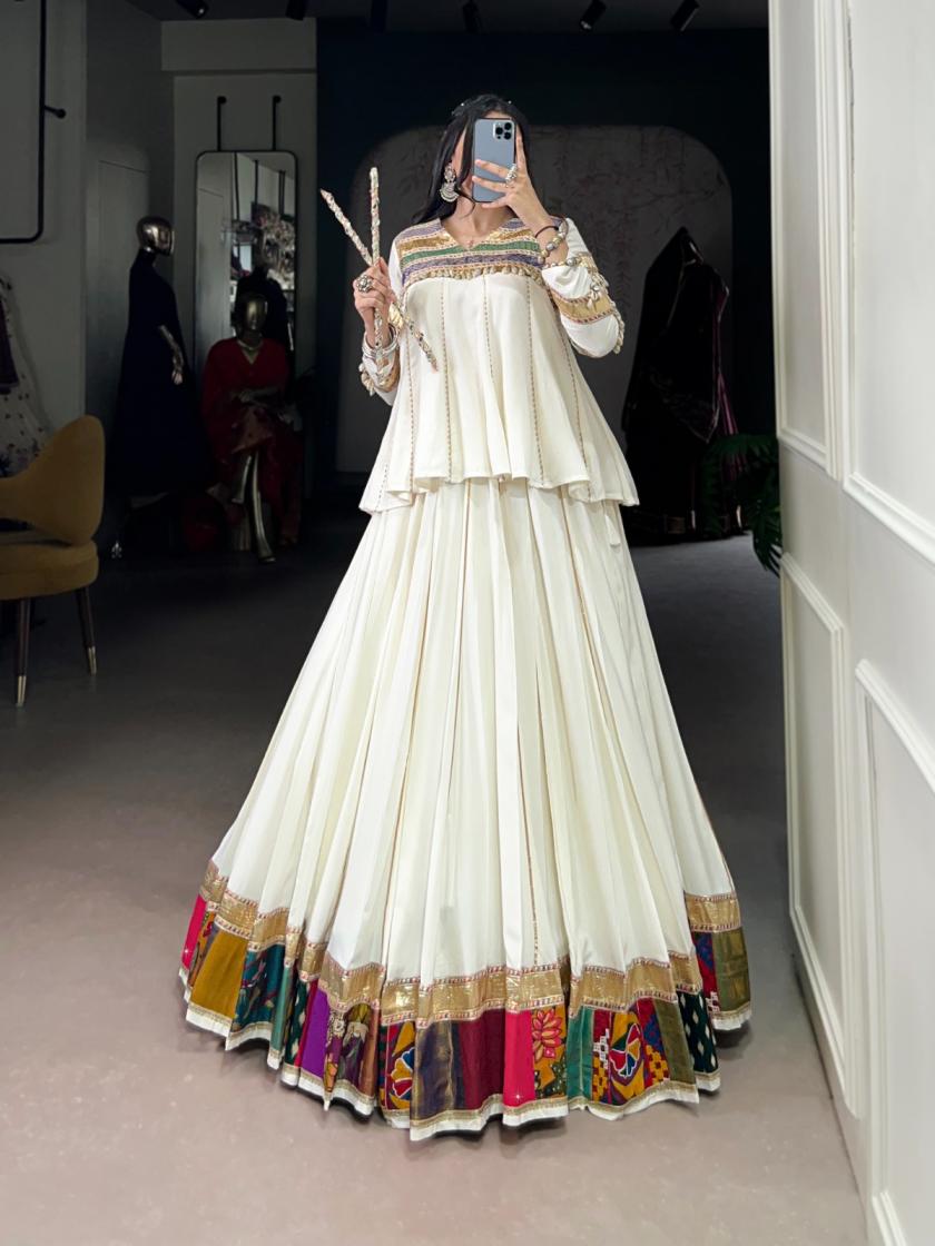 CHHORI LNB1739 NAVRATRI FULLY STITCH RAYON LEHENGA WITH TOP