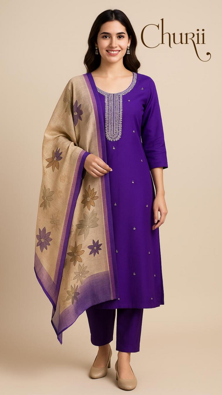 SATRANGA BY CHURII GERMAN ROMAN HIT DESIGN READYMADE 3PCS DRESS