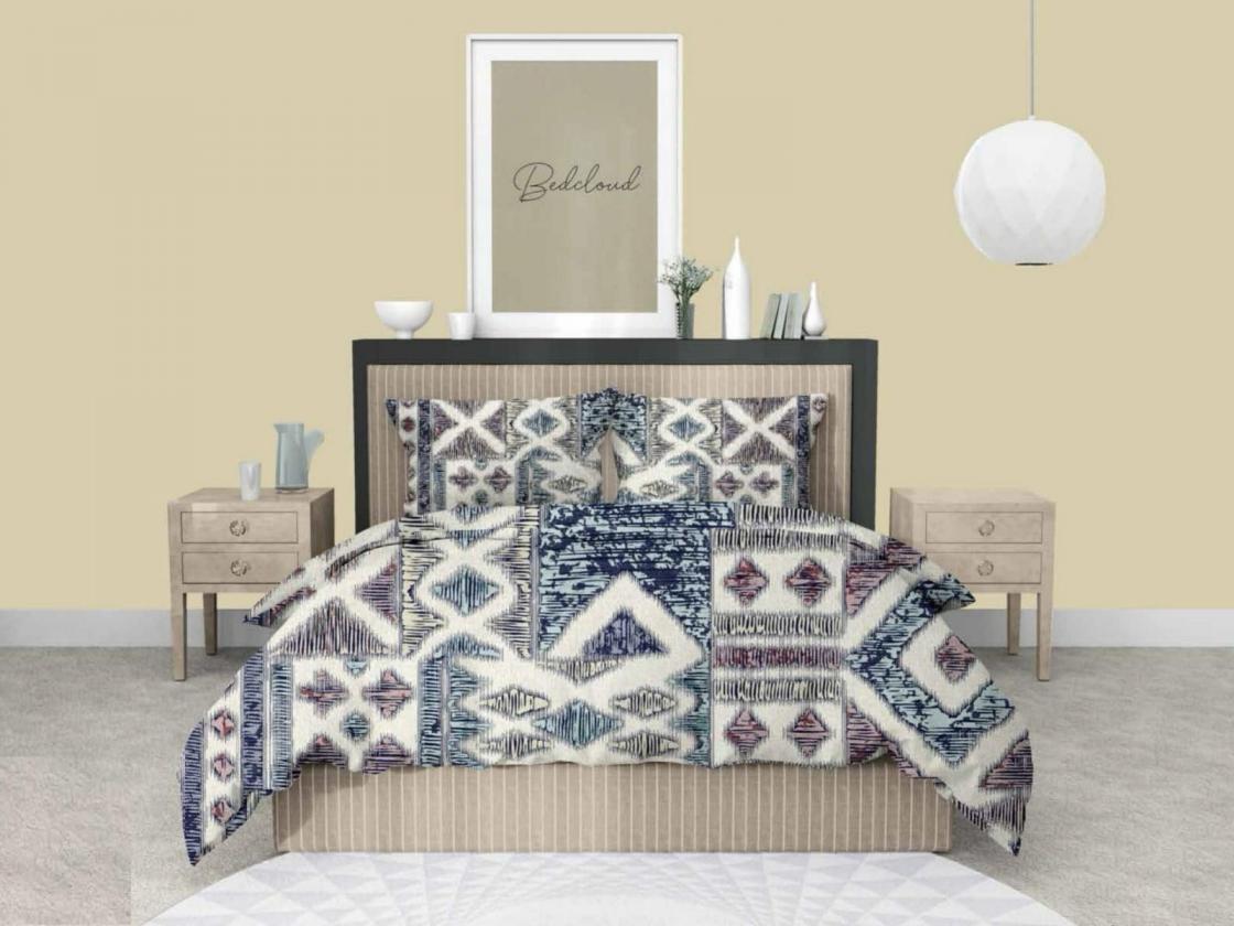 CORAL COTTON KING SIZE READYMADE FANCY BEDSHEETS WITH 2 PILLOW COVER 