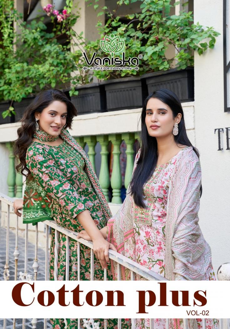 VANISKA COLOUR PIX PRESENTS COTTON PLUS VOL 2 3PCS READYMADE PLUS SIZE DRESS