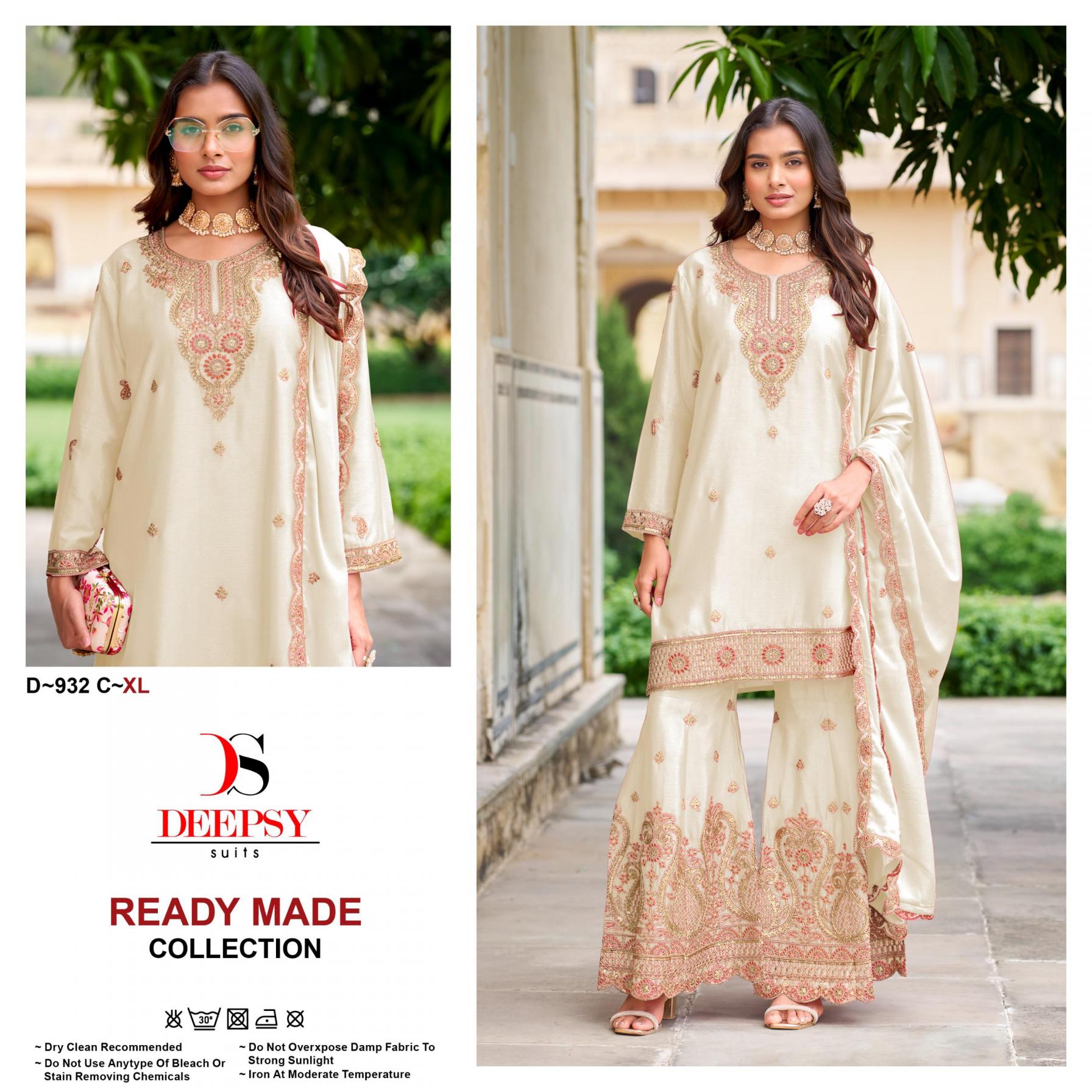 932 BY DEEPSY SUITS CHINON MODERN PAKISTANI FULL STITCH PLAZZO 3PCS DRESS